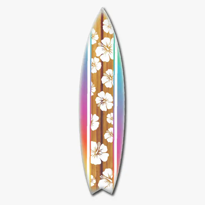 SURF BOARD WALL ACCENT HIBISCUS COLORFUL