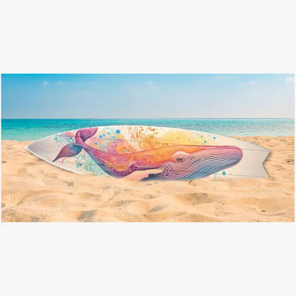 SURF BOARD WALL ACCENT COLORFUL WHALE ART