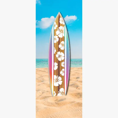 SURF BOARD WALL ACCENT HIBISCUS COLORFUL