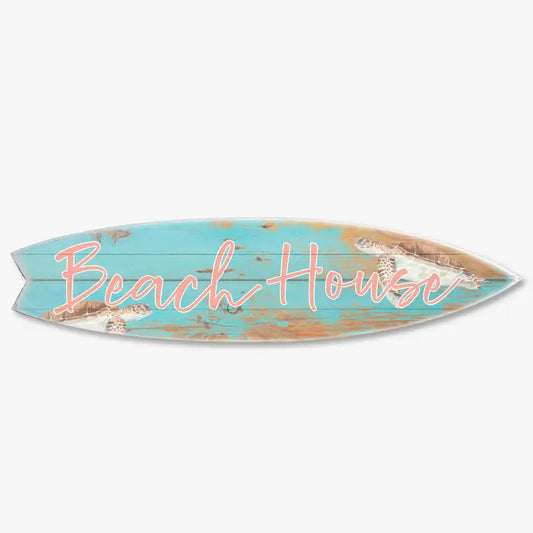 SURF BOARD WALL ACCENT BEACH HOUSE WITH SEA TURTLES