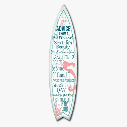 SURF BOARD WALL ACCENT ADVICE FROM A MERMAID