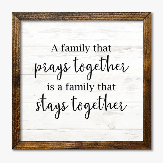 TIMBERLAND FRAME A FAMILY THAT PRAYS TOGETHER WHITE