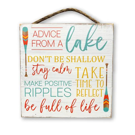 Advice From A Lake - Colorful Wall Sign