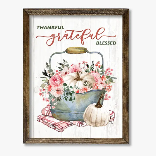 TIMBERLAND FRAME THANKFUL GRATEFUL BLESSED