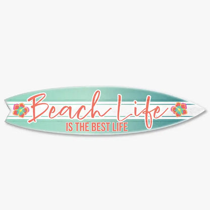 SURF BOARD WALL ACCENT BEACH LIFE BEST WITH HIBISCUS