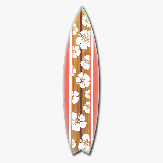 SURF BOARD WALL ACCENT HIBISCUS CORAL