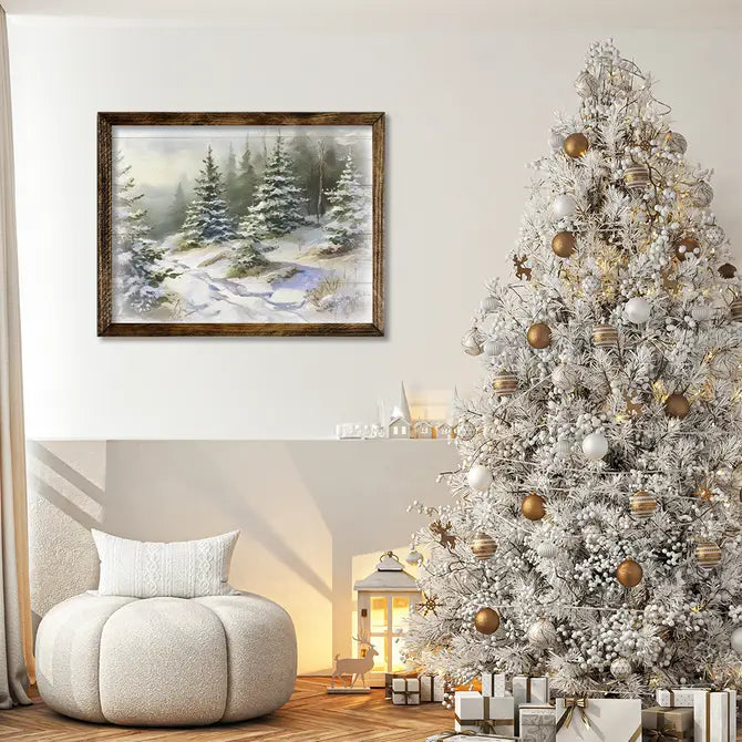 TIMBERLAND FRAME SNOWY TREES LANDSCAPE