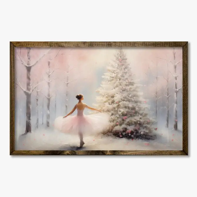 TIMBERLAND FRAME BALLERINA AND SNOWY TREES