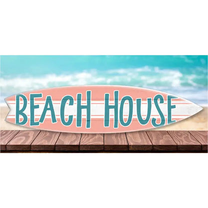 SURF BOARD WALL ACCENT BEACH HOUSE (CORAL)