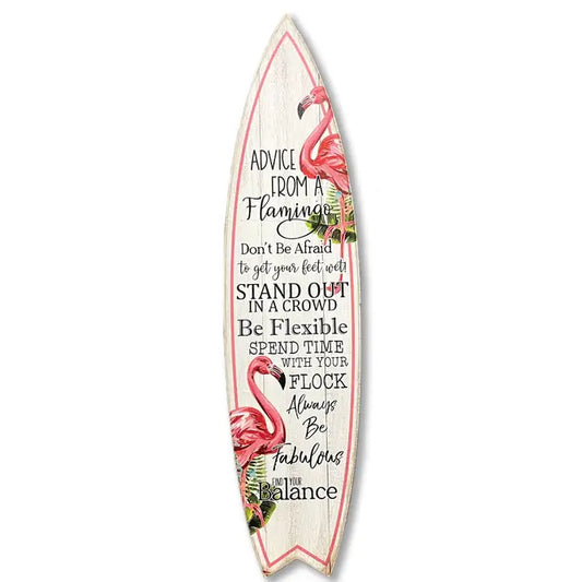 SURF BOARD WALL ACCENT ADVICE FROM A FLAMINGO