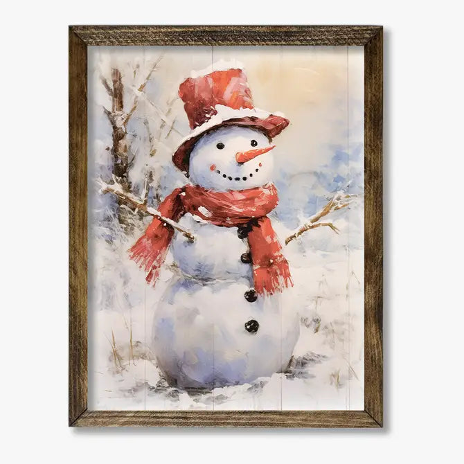 TIMBERLAND FRAME SNOWMAN PAINTING