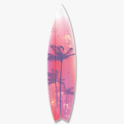 SURF BOARD WALL ACCENT PALM TREE ART (PURPLE)
