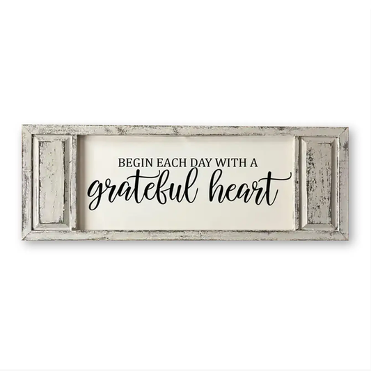 FRAMED CANVAS BEGIN EACH DAY WITH A GRATEFUL HEART