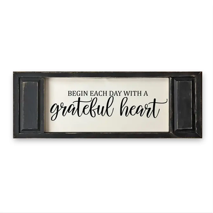 FRAMED CANVAS BEGIN EACH DAY WITH A GRATEFUL HEART