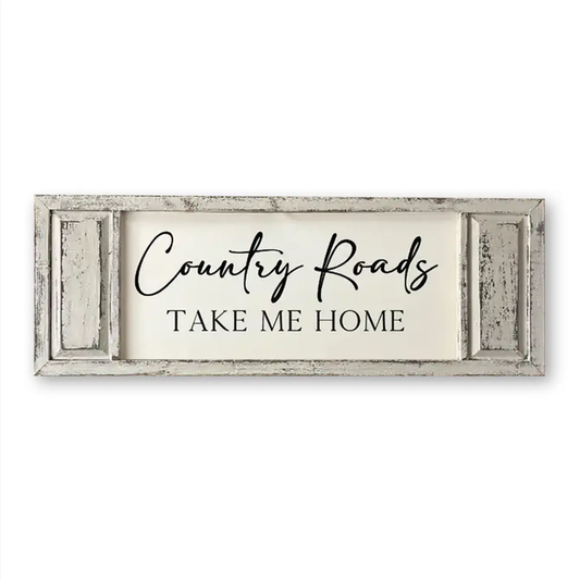 FRAMED CANVAS COUNTRY ROADS TAKE ME HOME