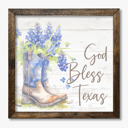 TIMBERLAND FRAME BLUEBONNET GOD BLESS TEXAS