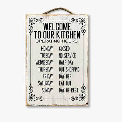 Welcome To Our Kitchen Operating Hours...