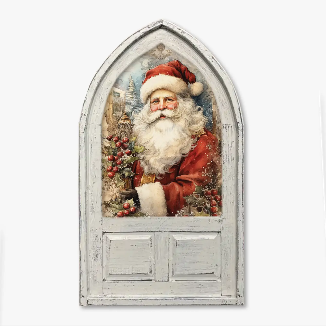 Small Arched Vintage Santa