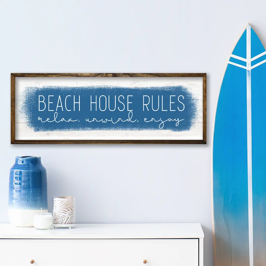 TIMBERLAND FRAME BEACH HOUSE RULES (BLUE)