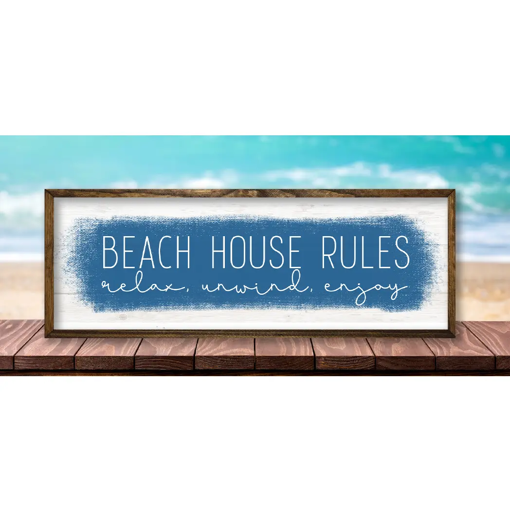 TIMBERLAND FRAME BEACH HOUSE RULES (BLUE)