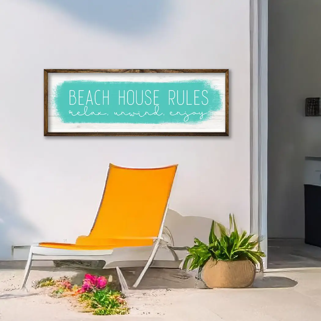 TIMBERLAND FRAME BEACH HOUSE RULES (TEAL)