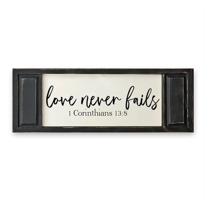 FRAMED CANVAS LOVE NEVER FAILS