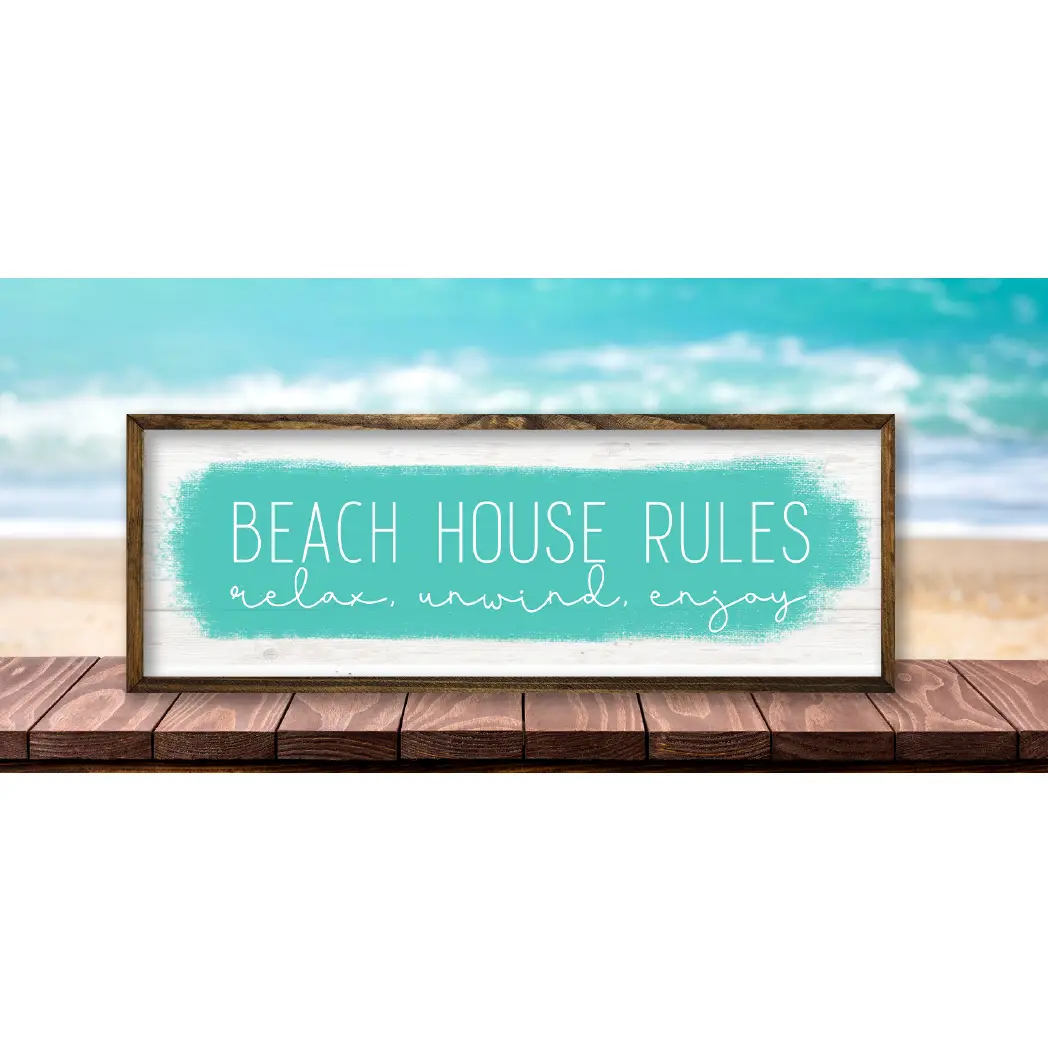 TIMBERLAND FRAME BEACH HOUSE RULES (TEAL)