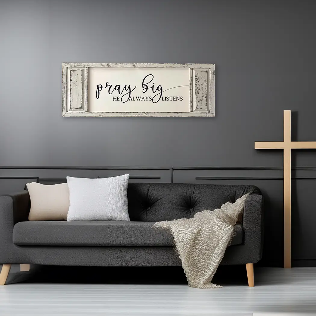 FRAMED CANVAS PRAY BIG