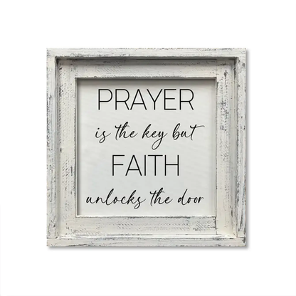 FRAMED CANVAS PRAYER IS THEY KEY